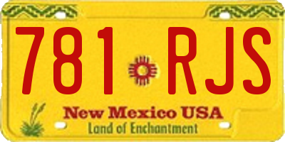 NM license plate 781RJS