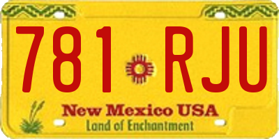 NM license plate 781RJU
