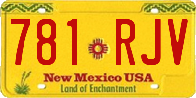 NM license plate 781RJV