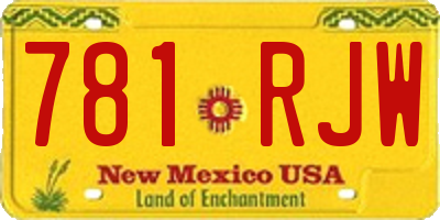NM license plate 781RJW