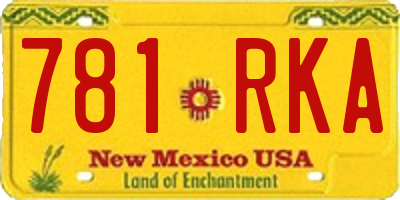 NM license plate 781RKA