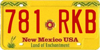 NM license plate 781RKB