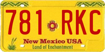 NM license plate 781RKC