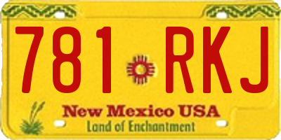 NM license plate 781RKJ