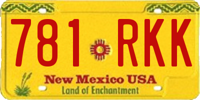 NM license plate 781RKK