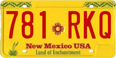 NM license plate 781RKQ