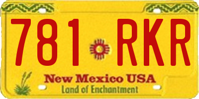 NM license plate 781RKR