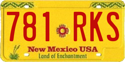 NM license plate 781RKS