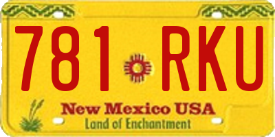 NM license plate 781RKU