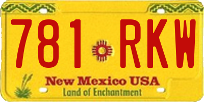 NM license plate 781RKW