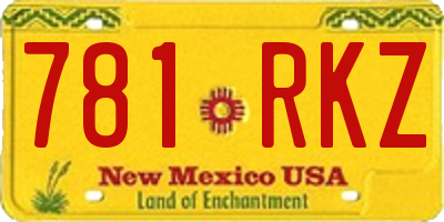 NM license plate 781RKZ