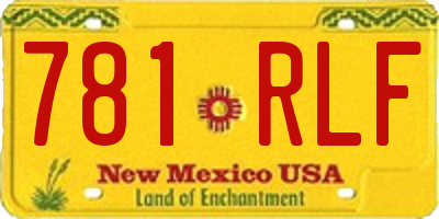 NM license plate 781RLF
