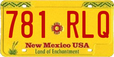 NM license plate 781RLQ