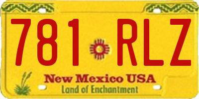NM license plate 781RLZ
