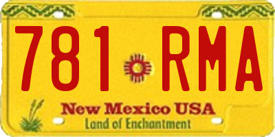 NM license plate 781RMA