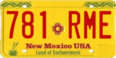 NM license plate 781RME