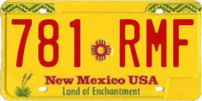 NM license plate 781RMF