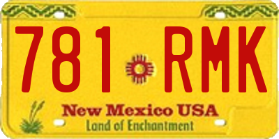 NM license plate 781RMK