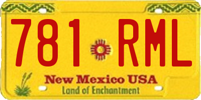 NM license plate 781RML