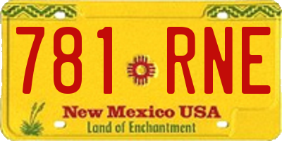 NM license plate 781RNE