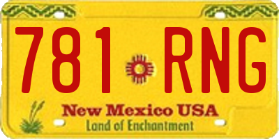 NM license plate 781RNG