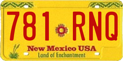 NM license plate 781RNQ