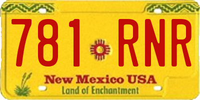 NM license plate 781RNR