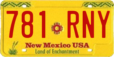 NM license plate 781RNY