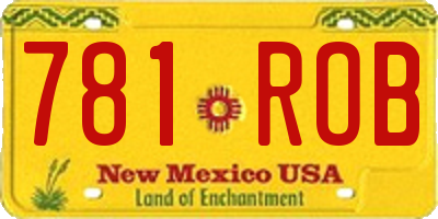 NM license plate 781ROB