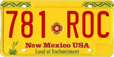 NM license plate 781ROC