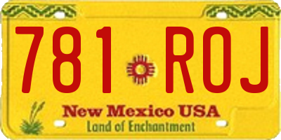 NM license plate 781ROJ