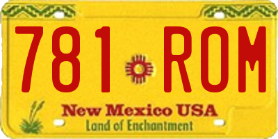 NM license plate 781ROM