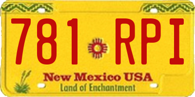 NM license plate 781RPI