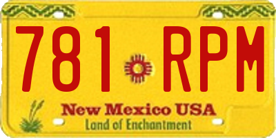 NM license plate 781RPM