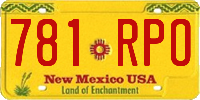 NM license plate 781RPO