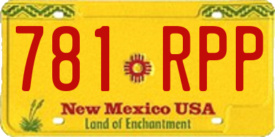 NM license plate 781RPP