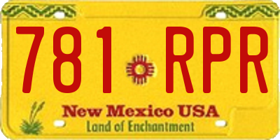 NM license plate 781RPR