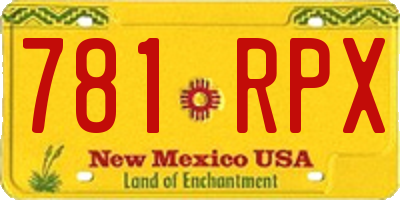 NM license plate 781RPX