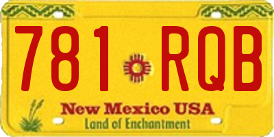 NM license plate 781RQB