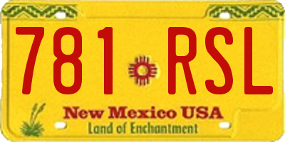 NM license plate 781RSL