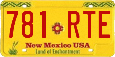 NM license plate 781RTE