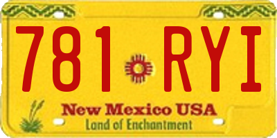 NM license plate 781RYI