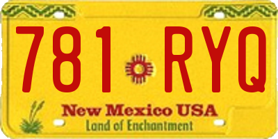 NM license plate 781RYQ