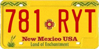 NM license plate 781RYT