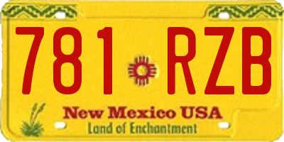 NM license plate 781RZB