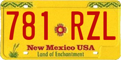 NM license plate 781RZL