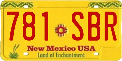 NM license plate 781SBR
