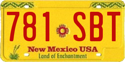 NM license plate 781SBT
