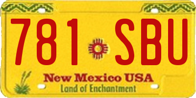 NM license plate 781SBU