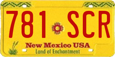 NM license plate 781SCR